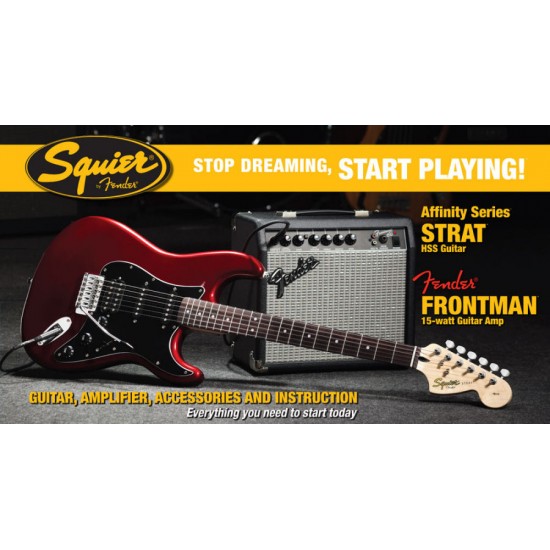 Електрическа китара FENDER - Модел SQUIER PACK STRAT HSS CAR 15G 6 струни